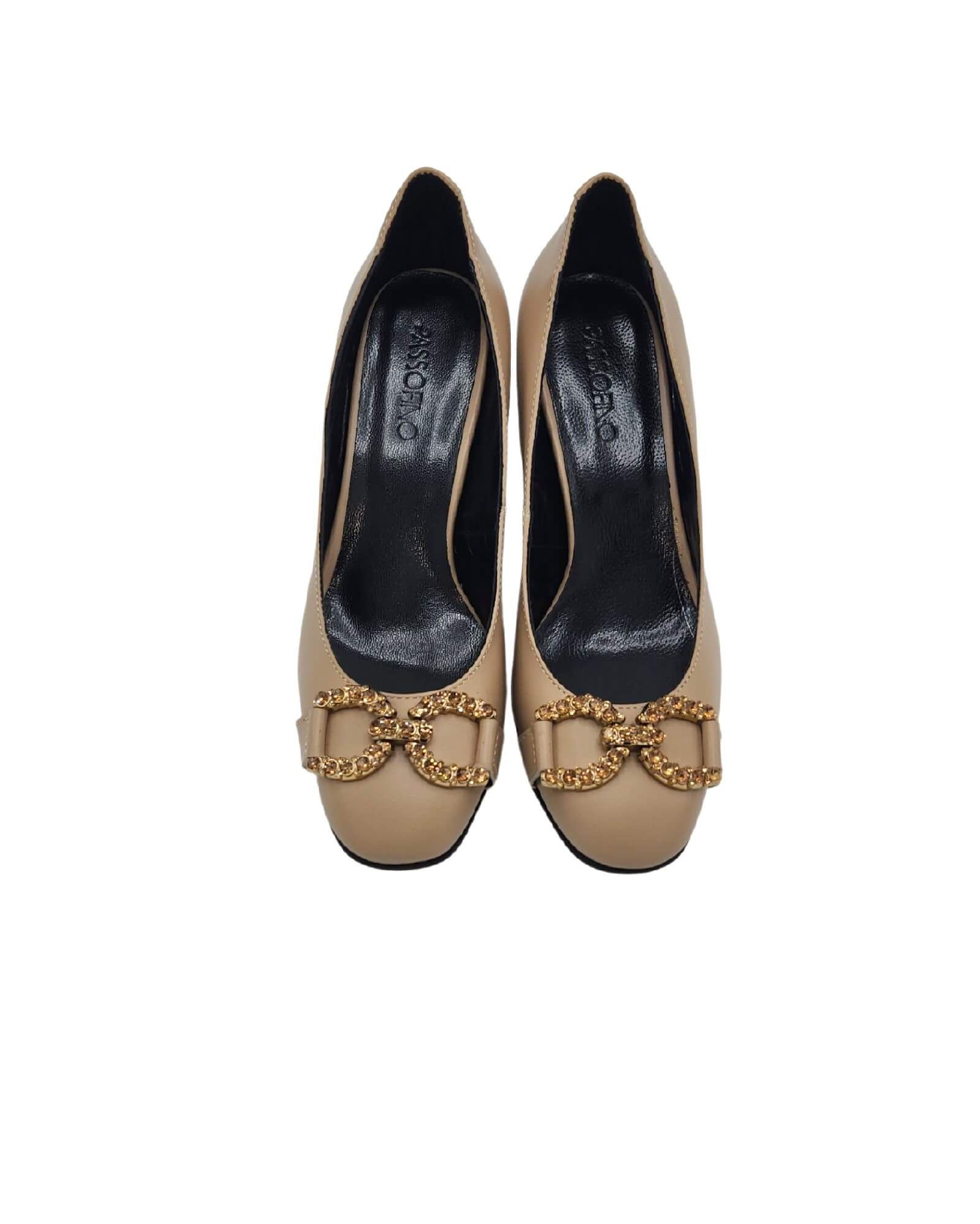 Pantofi din piele soft cu accesorii Nicole cappuccino