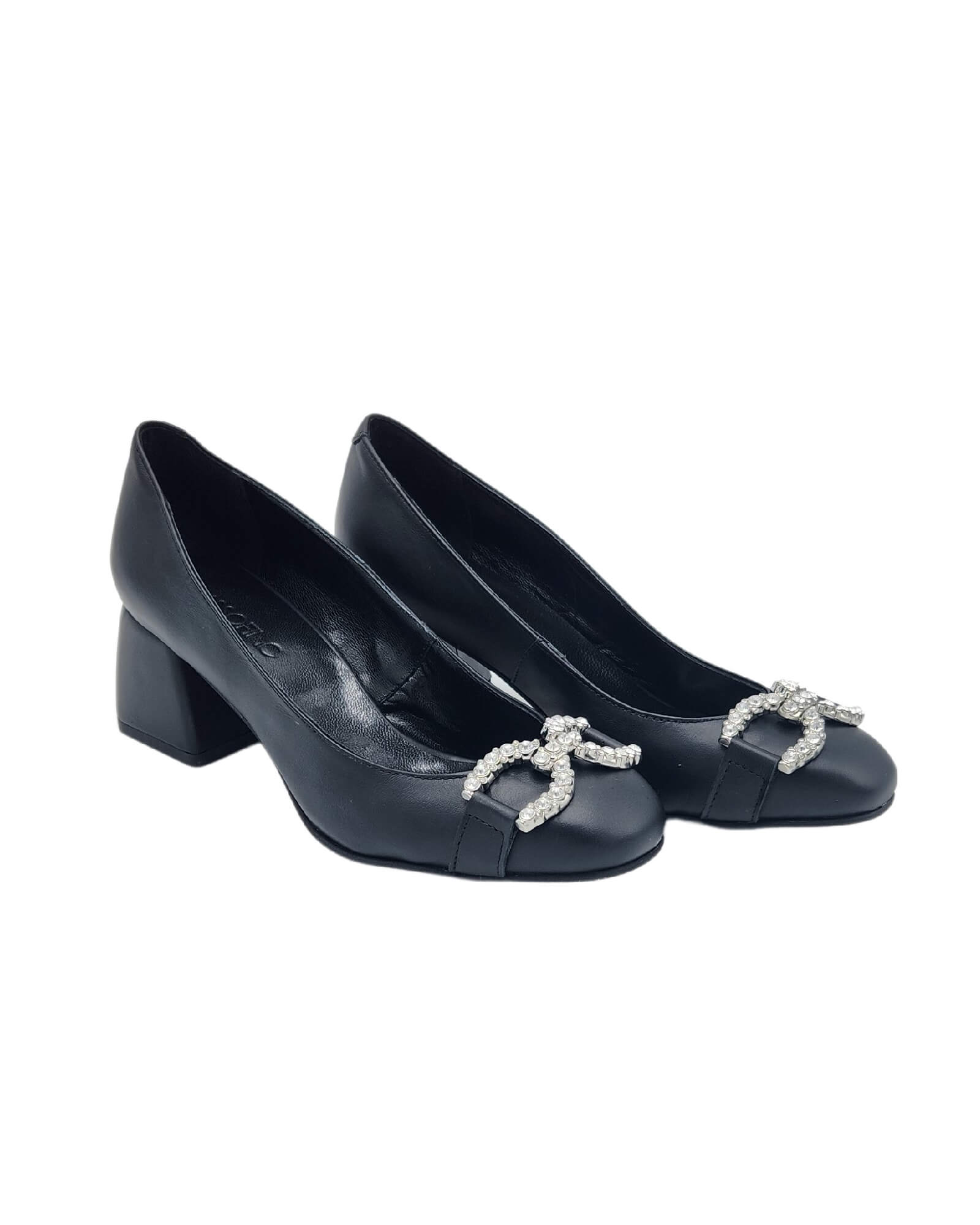Pantofi din piele soft cu accesorii Nicole negru