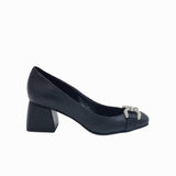 Pantofi din piele soft cu accesorii Nicole negru