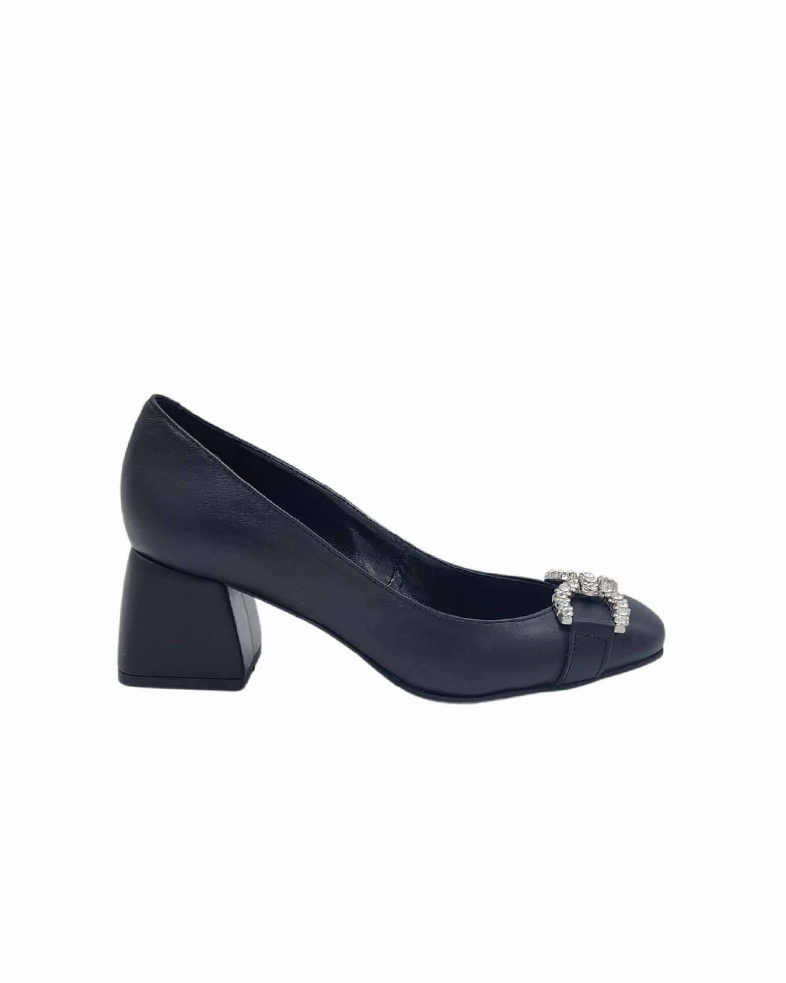 Pantofi din piele soft cu accesorii Nicole negru