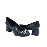 Pantofi din piele soft cu accesorii Nicole negru