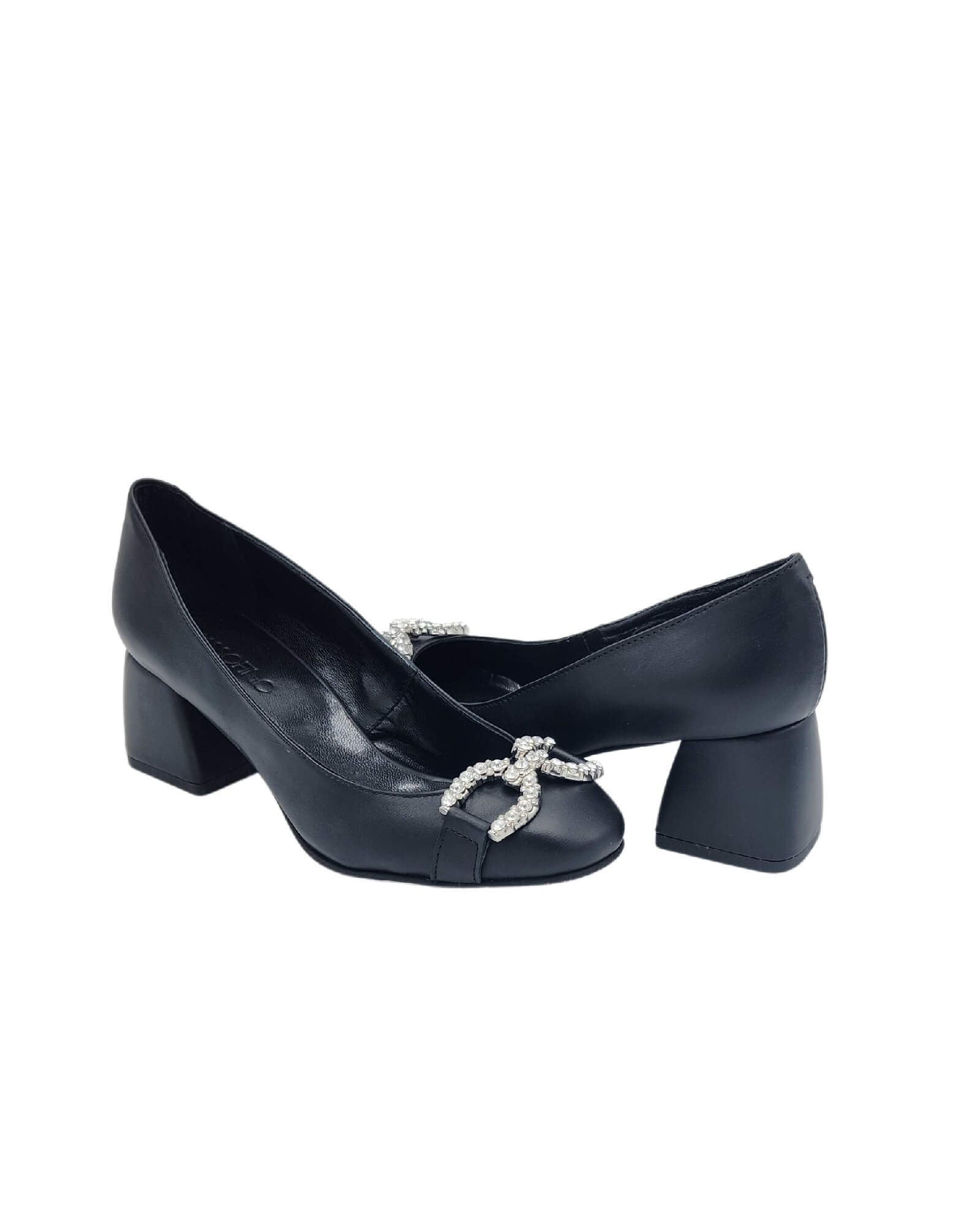 Pantofi din piele soft cu accesorii Nicole negru