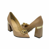 Pantofi eleganti cu accesoriu PF309-12 cappuccino