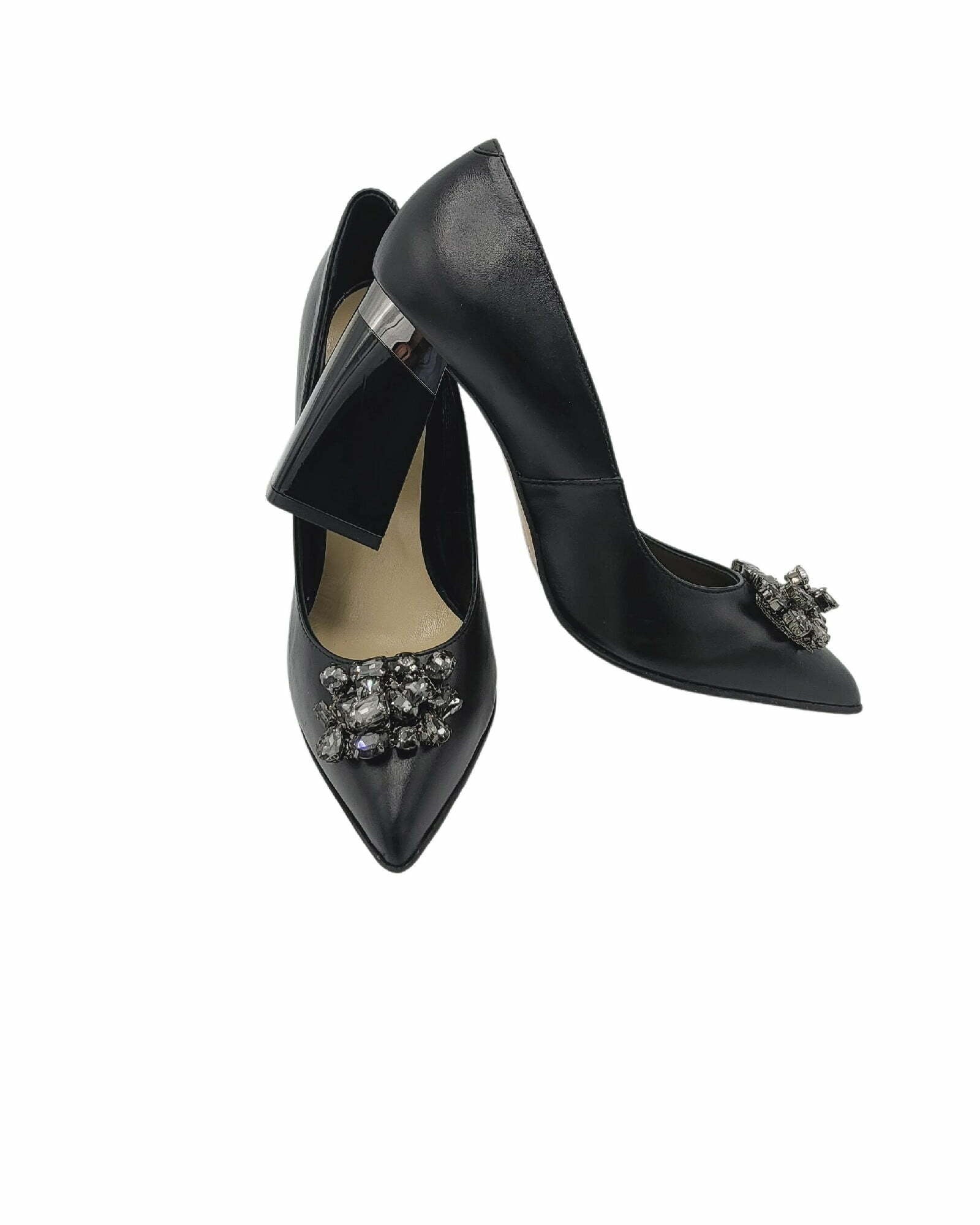Pantofi eleganti cu accesoriu PF309-12 negru