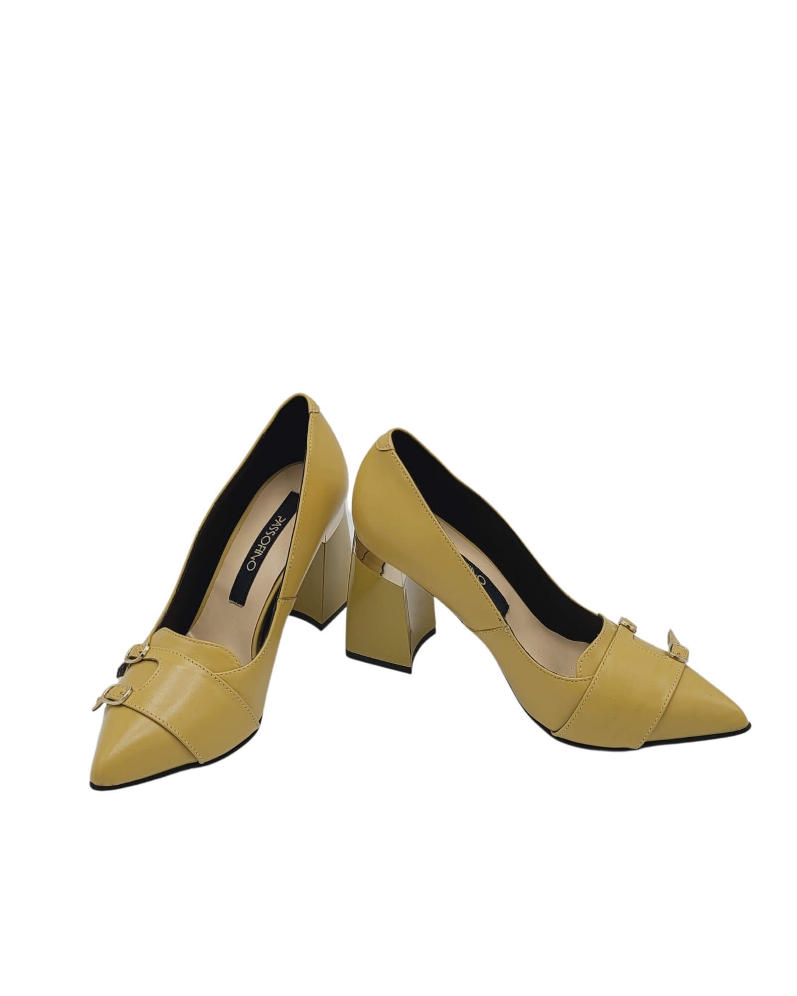 Pantofi eleganti cu doua catarame Venetia Yellow