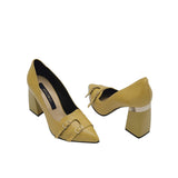 Pantofi eleganti cu doua catarame Venetia Yellow