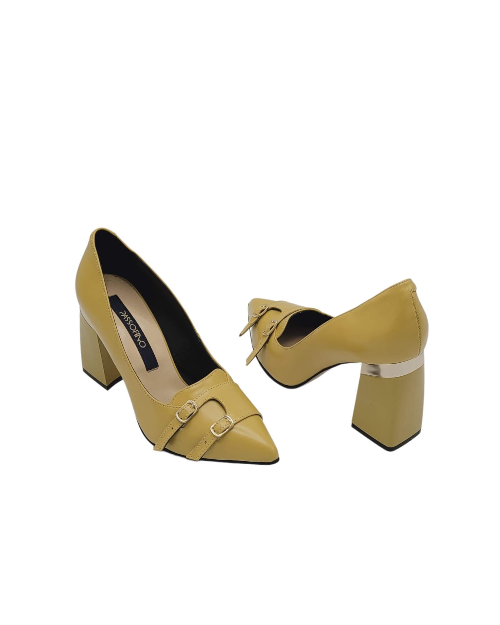 Pantofi eleganti cu doua catarame Venetia Yellow