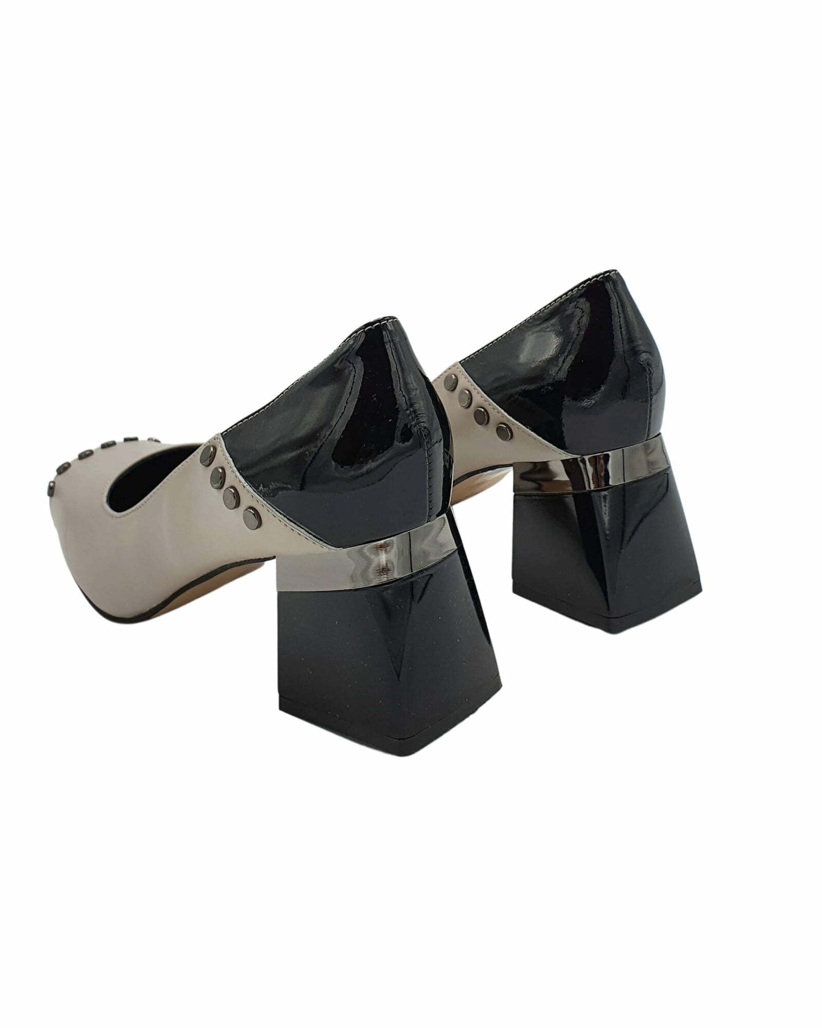 Pantofi eleganti cu tinte Karla Grey&Black