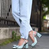 Pantofi eleganti decupati Jamila Mint