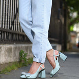 Pantofi eleganti decupati Jamila Mint