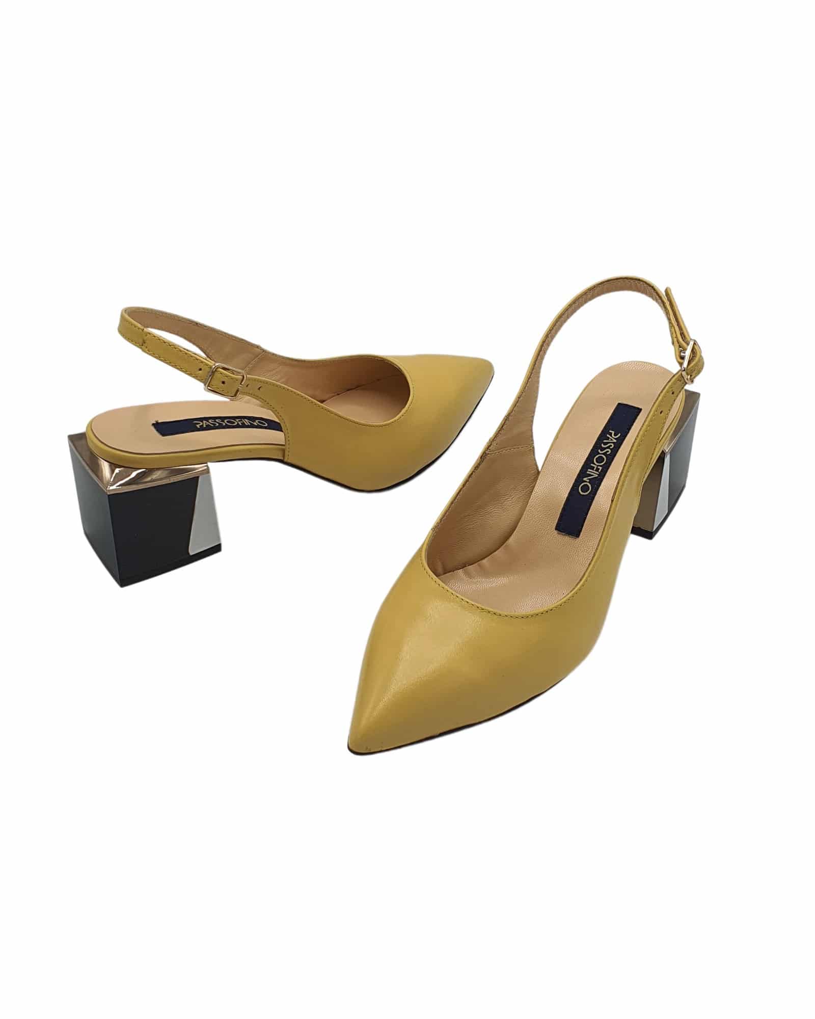 Pantofi eleganti decupati Mind Yellow