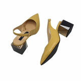 Pantofi eleganti decupati Mind Yellow