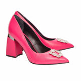 Pantofi eleganti fucsia cu accesoriu Lora