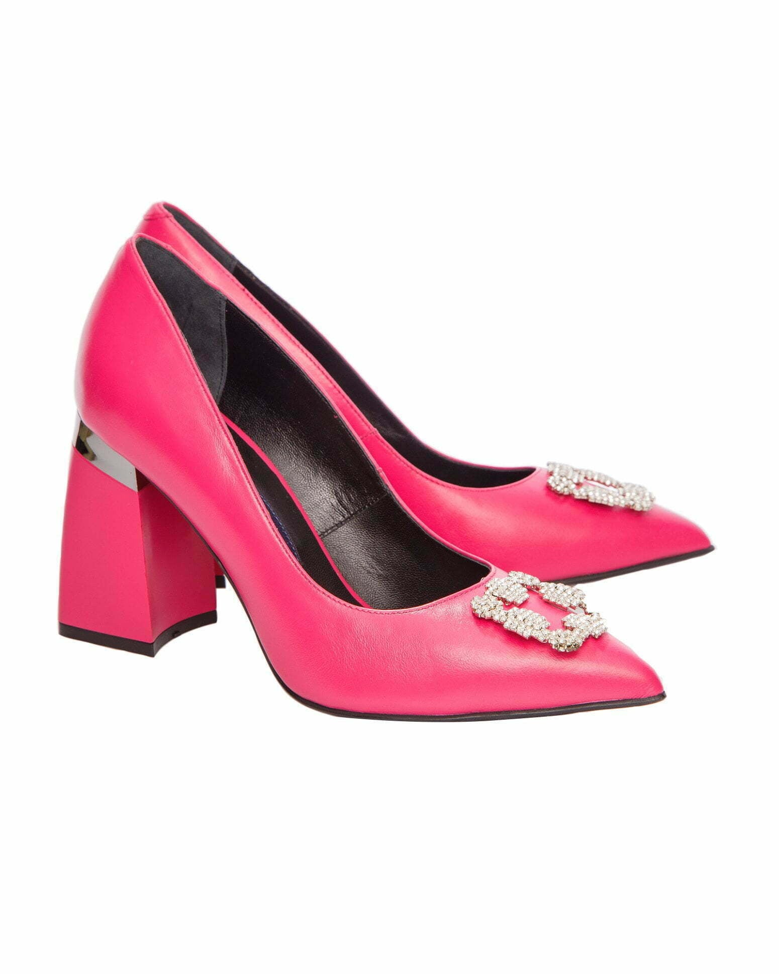 Pantofi eleganti fucsia cu accesoriu Lora
