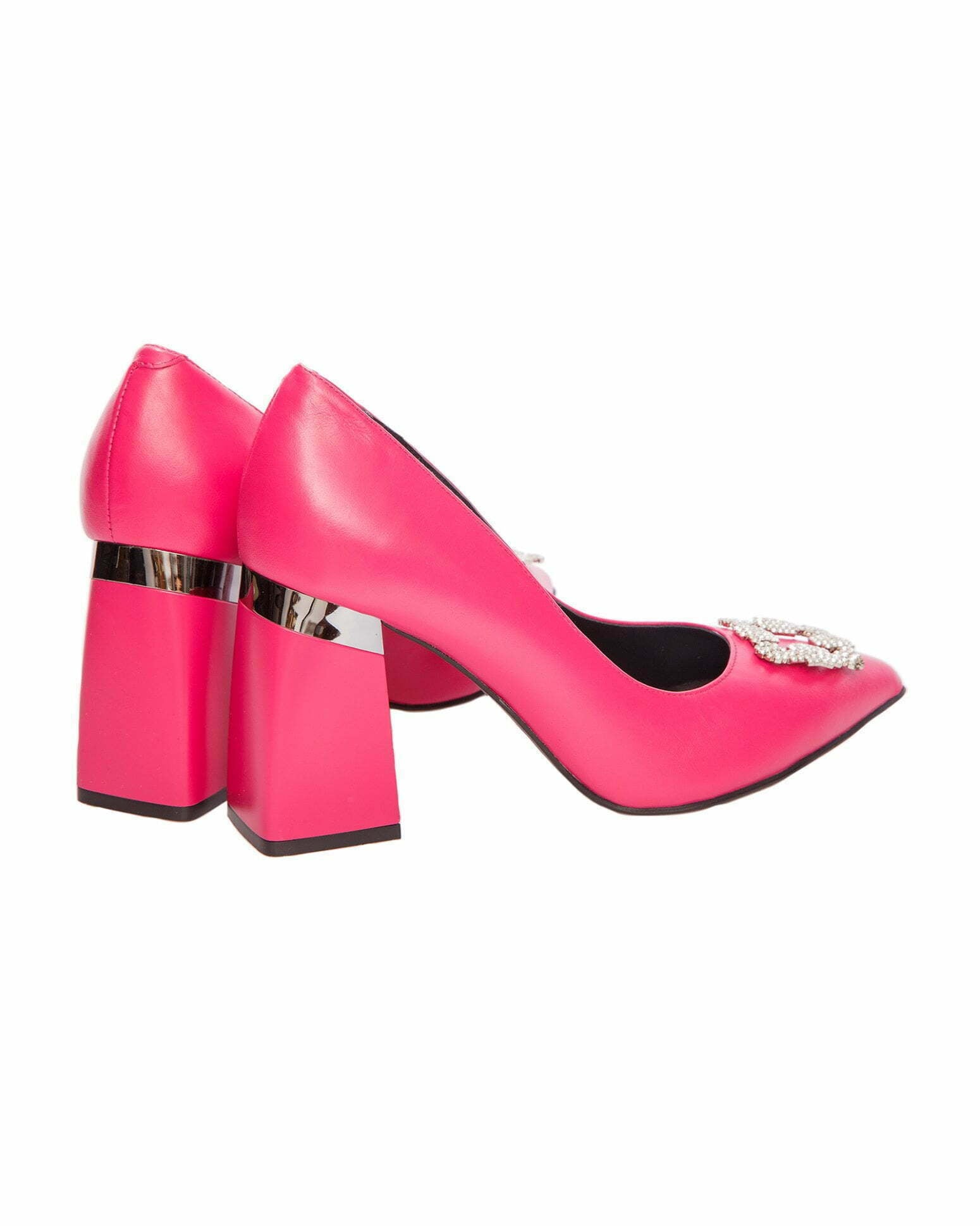 Pantofi eleganti fucsia cu accesoriu Lora