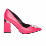 Pantofi eleganti fucsia cu accesoriu Lora