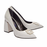Pantofi eleganti gri cu accesoriu Lora