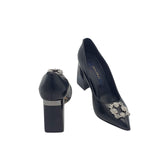 Pantofi eleganti negri cu accesoriu Lora