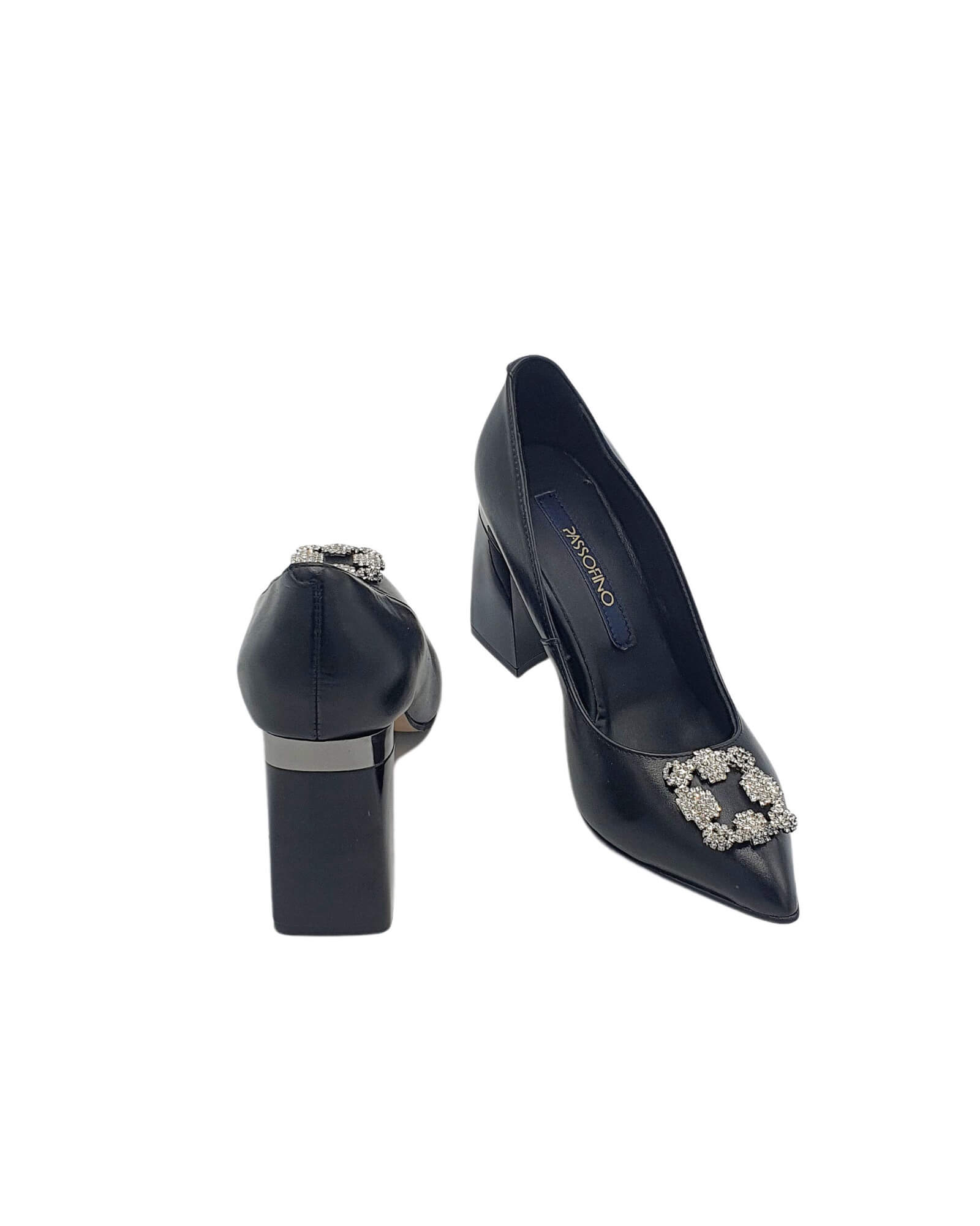 Pantofi eleganti negri cu accesoriu Lora