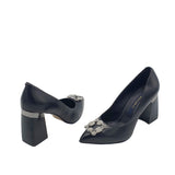 Pantofi eleganti negri cu accesoriu Lora