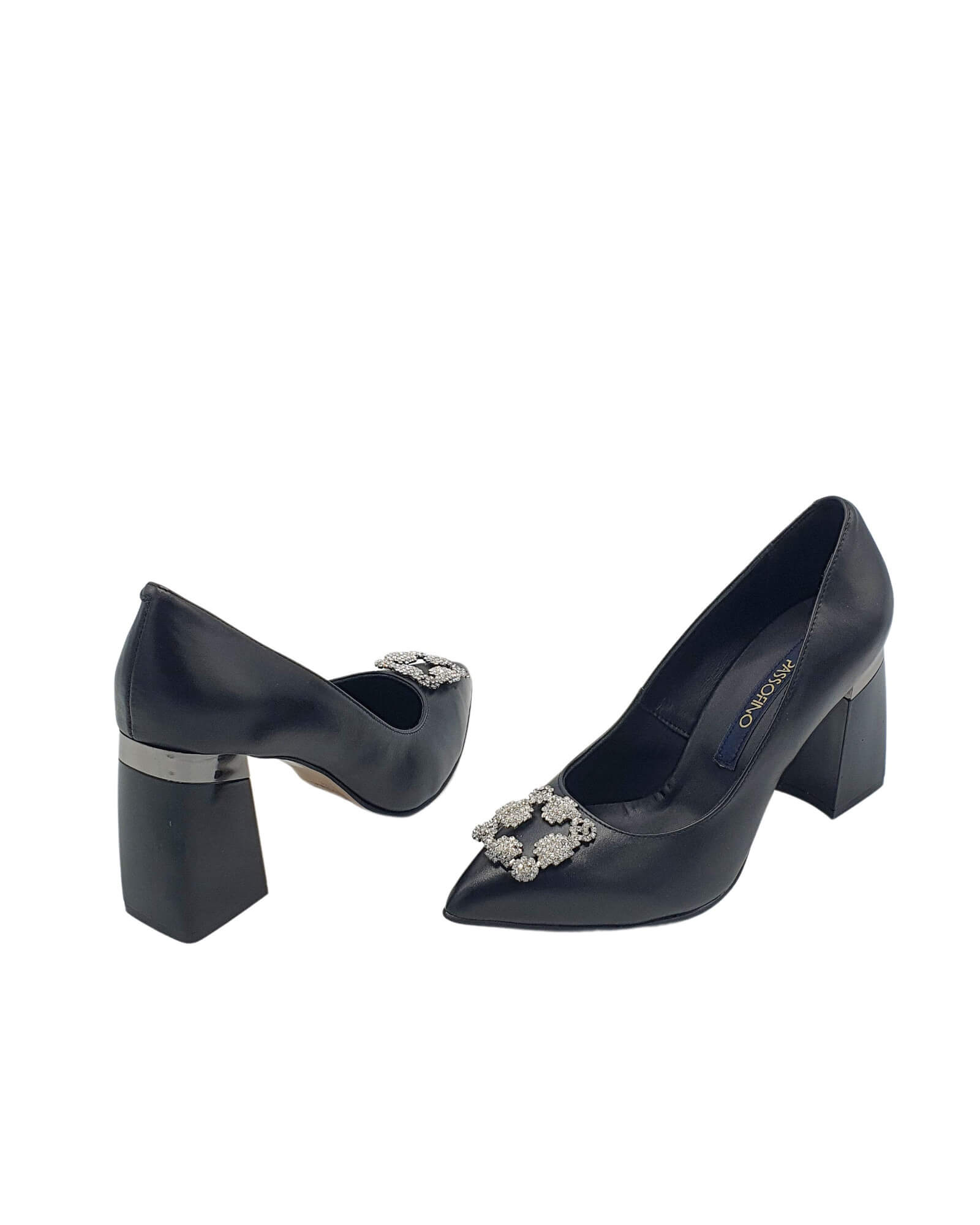 Pantofi eleganti negri cu accesoriu Lora