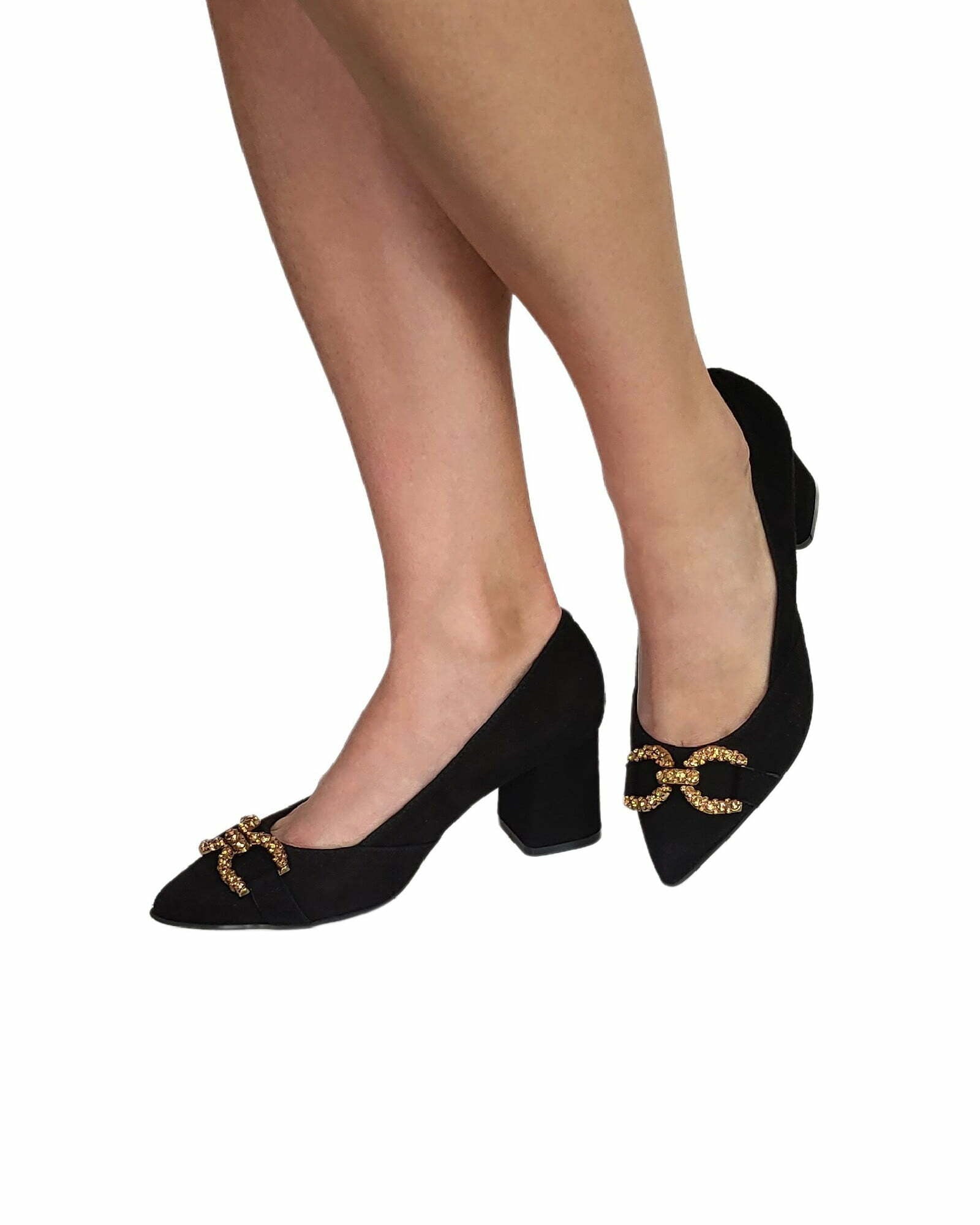 Pantofi eleganti-office cu accesoriu PF168-21 negru