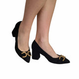 Pantofi eleganti-office cu accesoriu PF168-21 negru