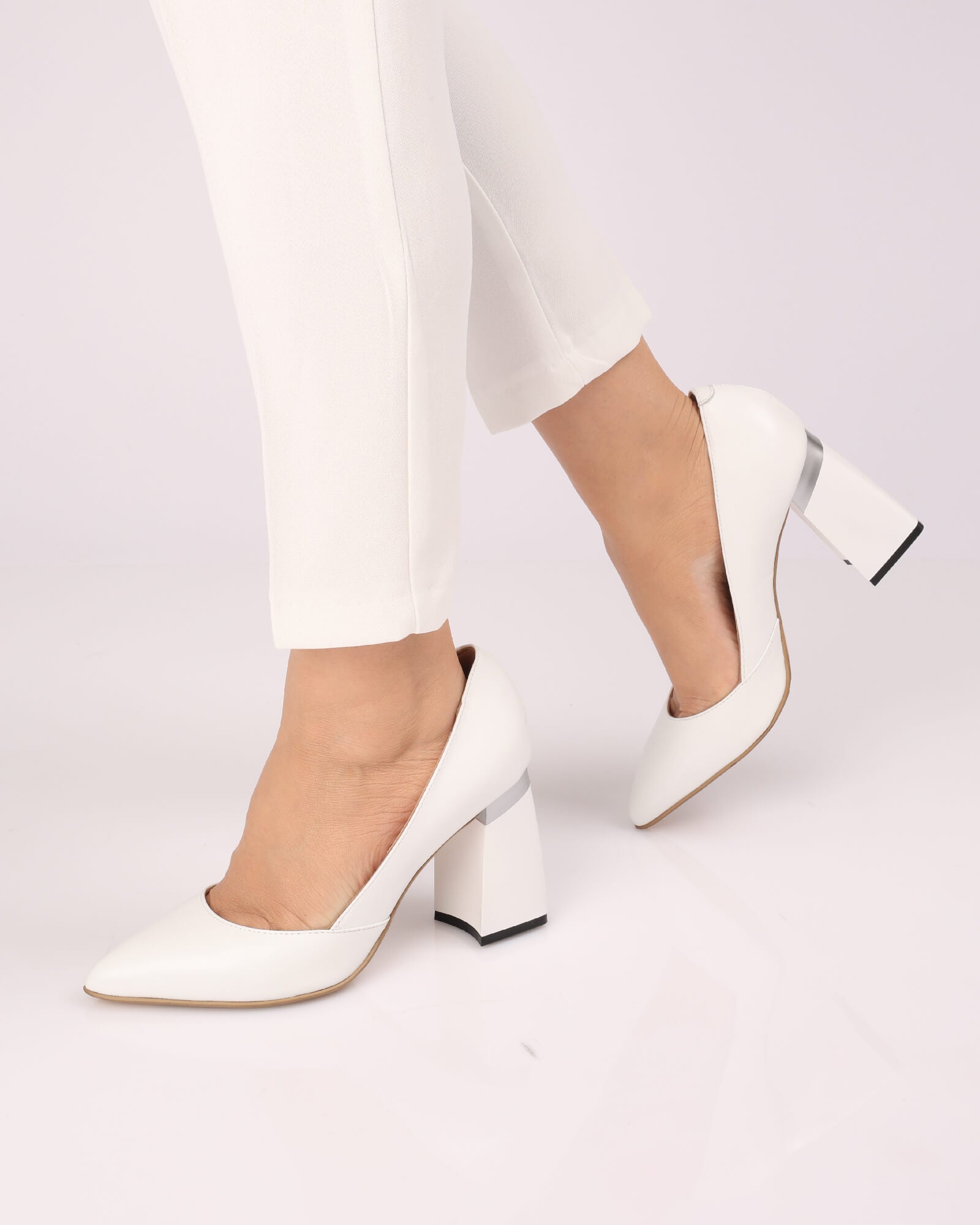 Pantofi eleganti PF309-3 alb