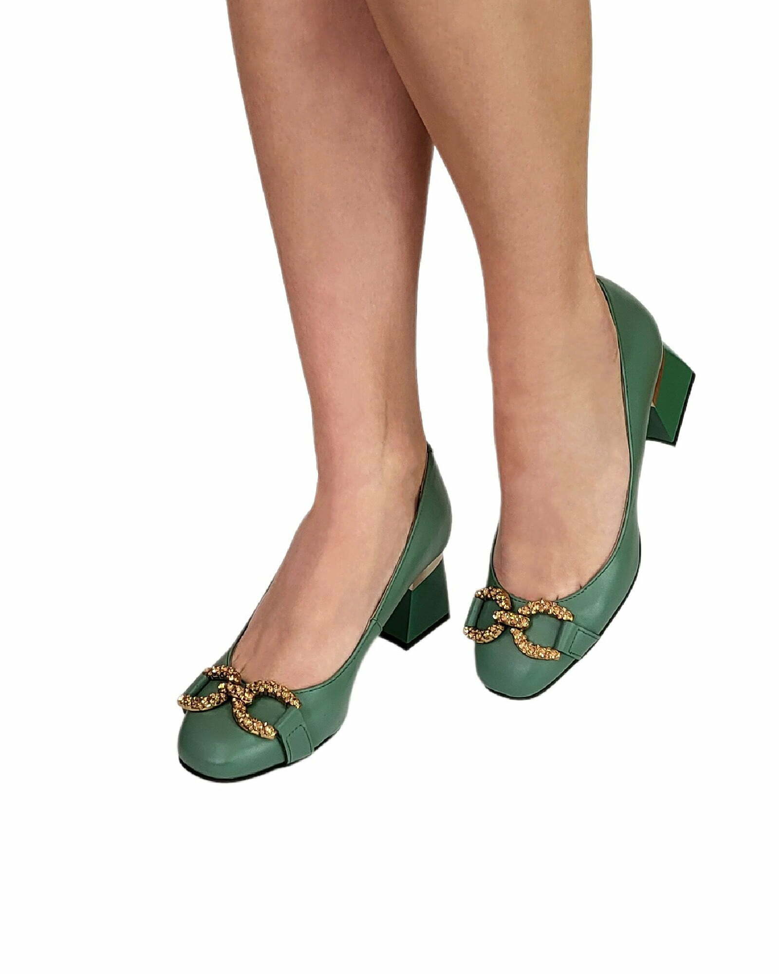 Pantofi office comozi cu accesoriu PF303-10 aloe