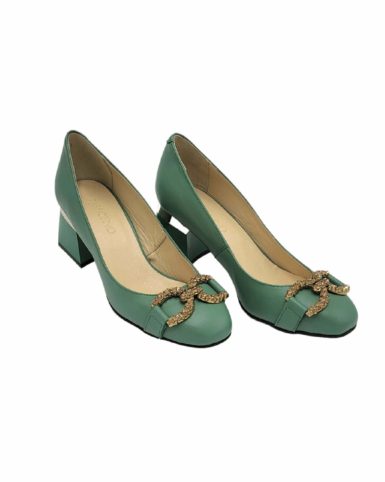 Pantofi office comozi cu accesoriu PF303-10 aloe