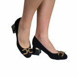 Pantofi office comozi cu accesoriu PF303-10 negru