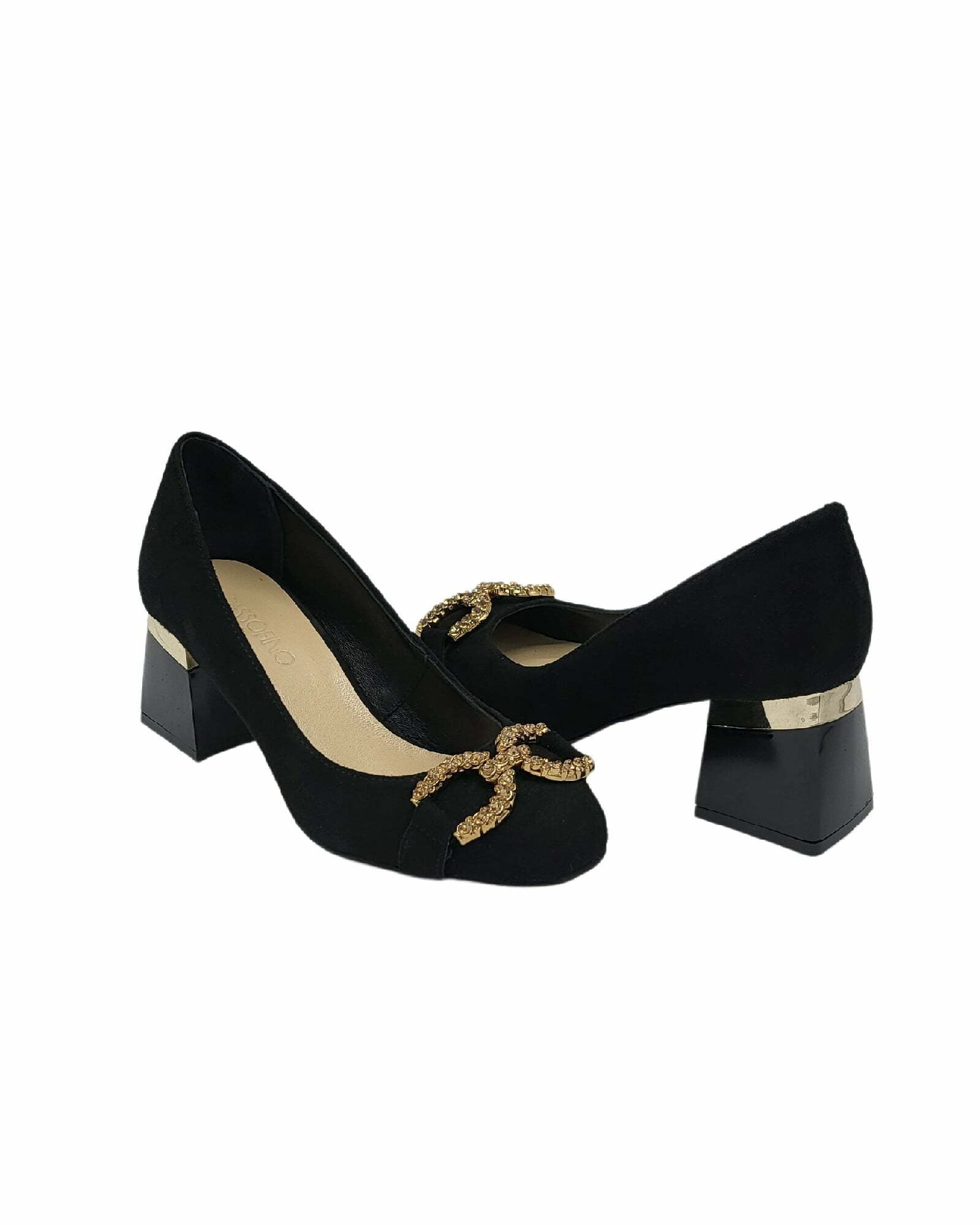 Pantofi office comozi cu accesoriu PF303-10 negru