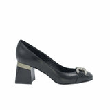 Pantofi office comozi cu accesoriu PF303-10 negru piele