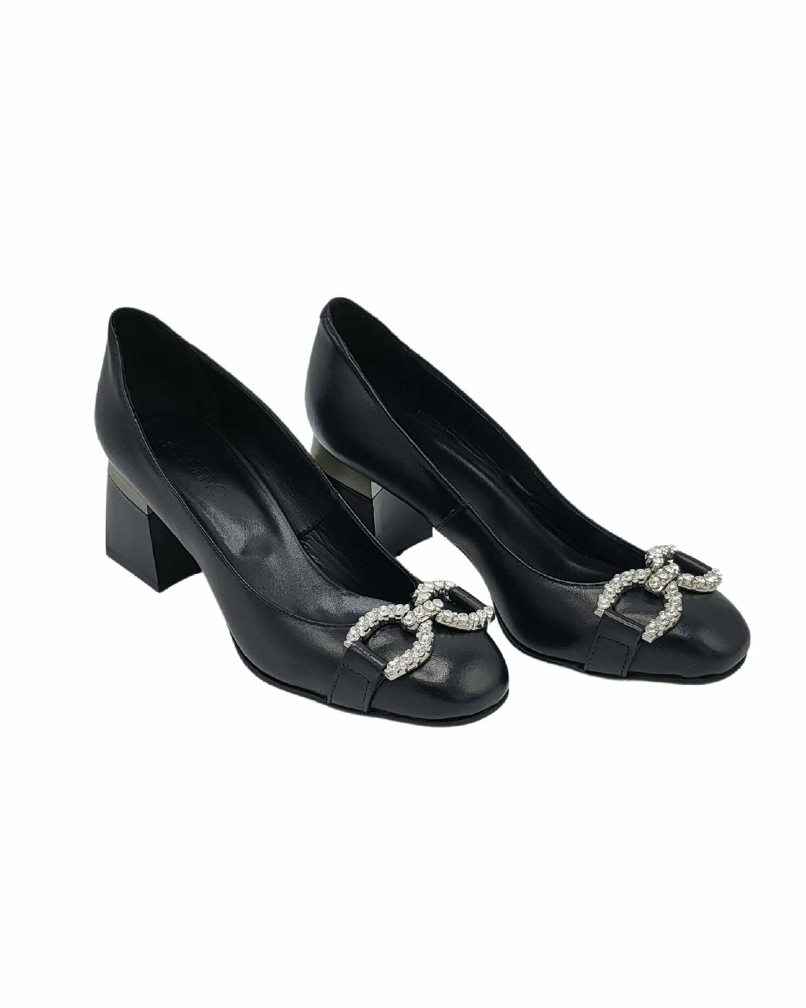 Pantofi office comozi cu accesoriu PF303-10 negru piele