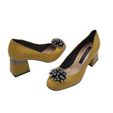 Pantofi office comozi cu accesoriu Sophie Yellow