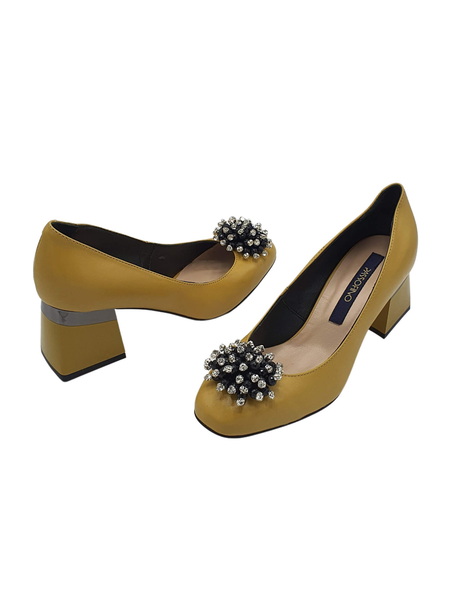 Pantofi office comozi cu accesoriu Sophie Yellow