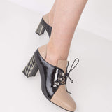 Pantofi office cu siret PF008-2 Cappuccino