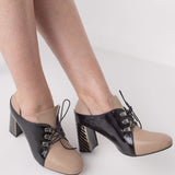 Pantofi office cu siret PF008-2 Cappuccino