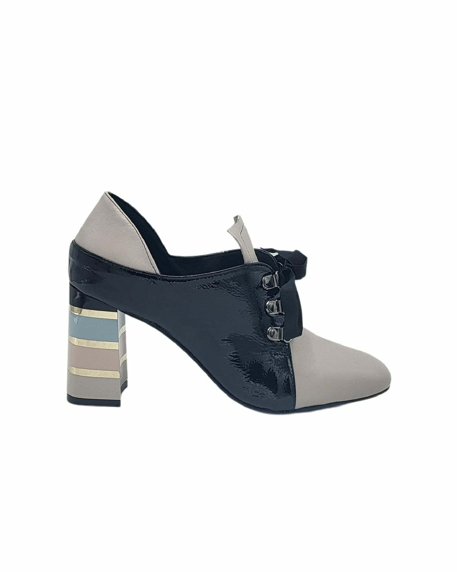 Pantofi office cu siret PF008-2 Grey