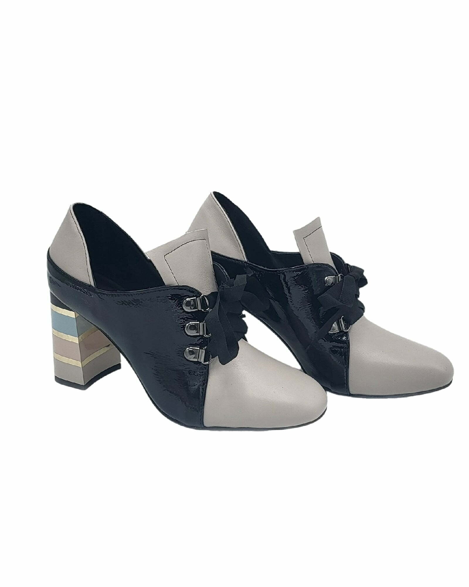 Pantofi office cu siret PF008-2 Grey