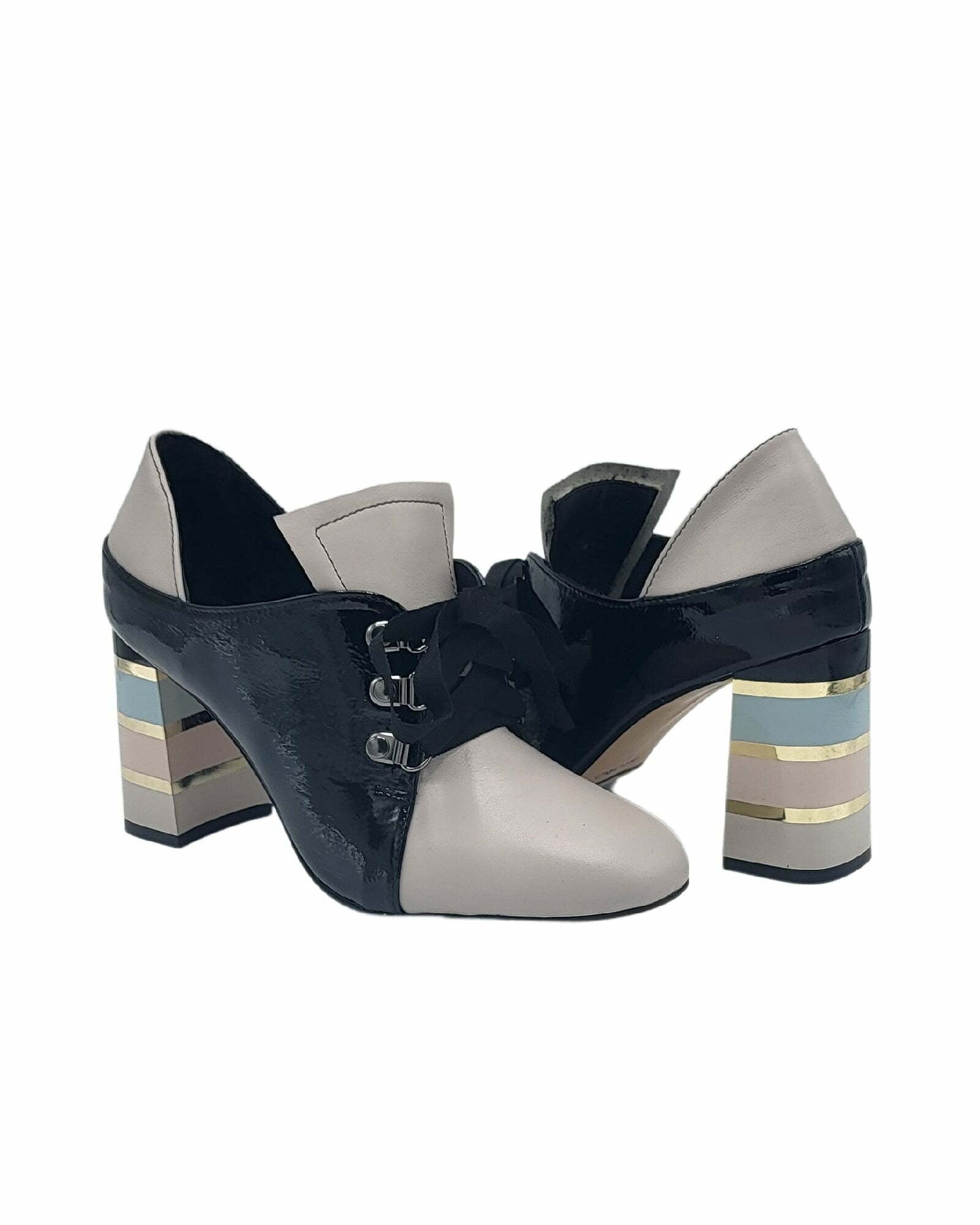 Pantofi office cu siret PF008-2 Grey