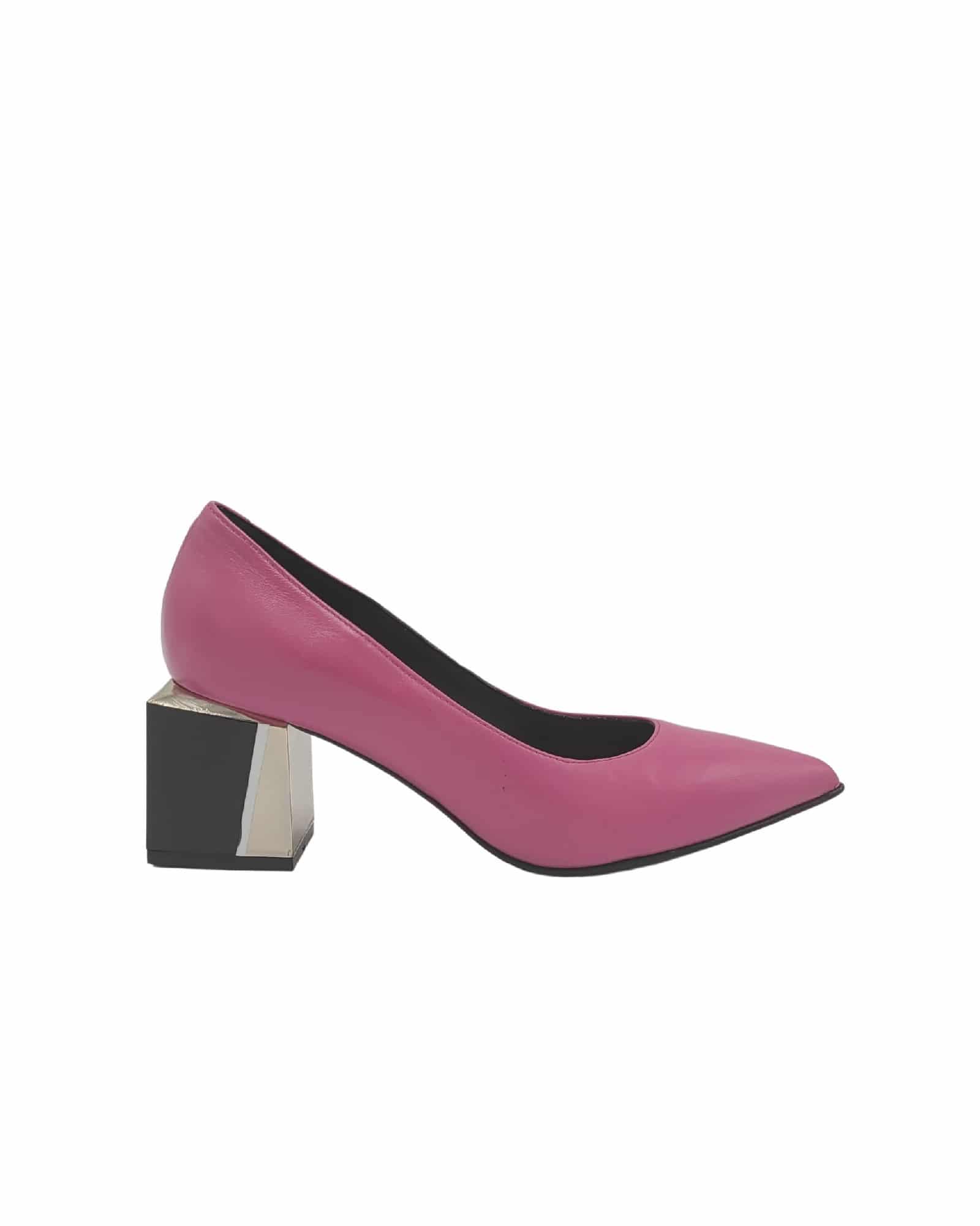 Pantofi office cu toc modern Saima Fuchsia