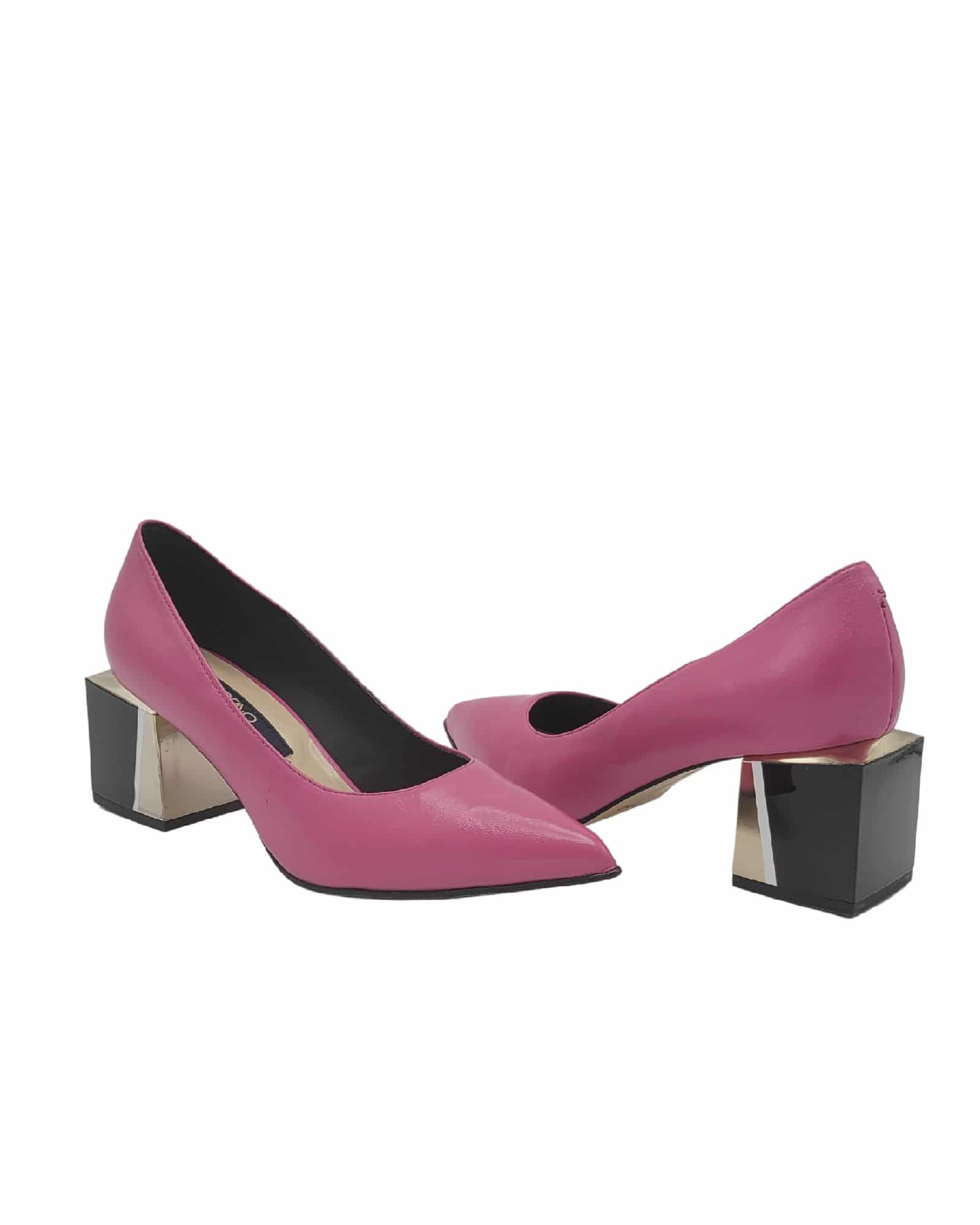 Pantofi office cu toc modern Saima Fuchsia