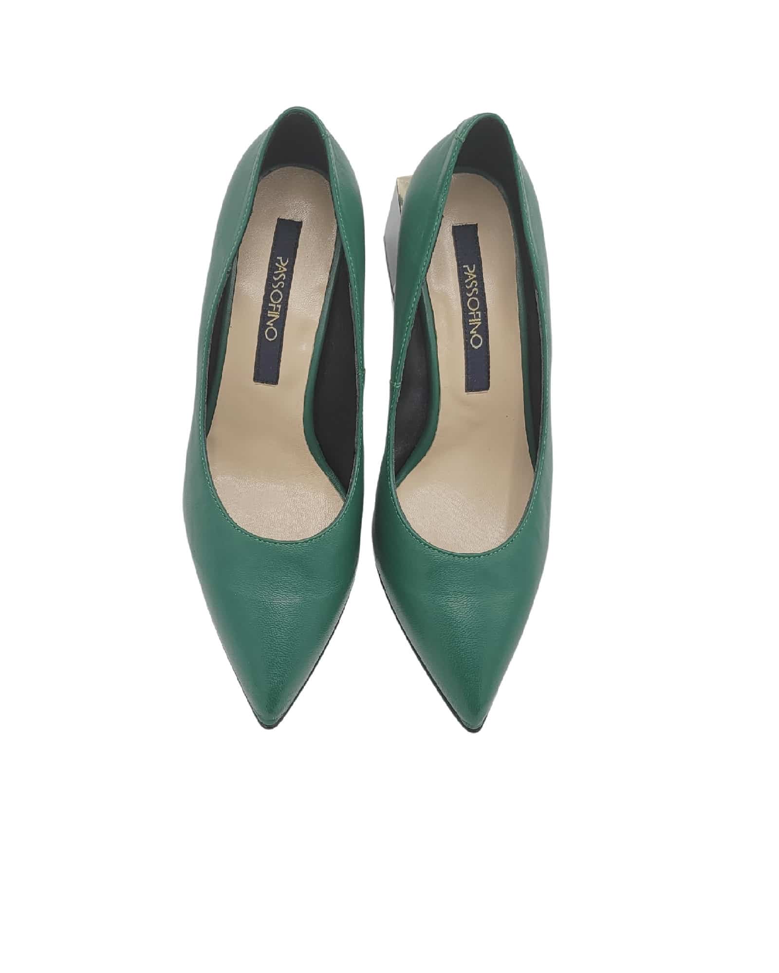 Pantofi office cu toc modern Saima Green