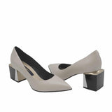Pantofi office cu toc modern Saima Grey