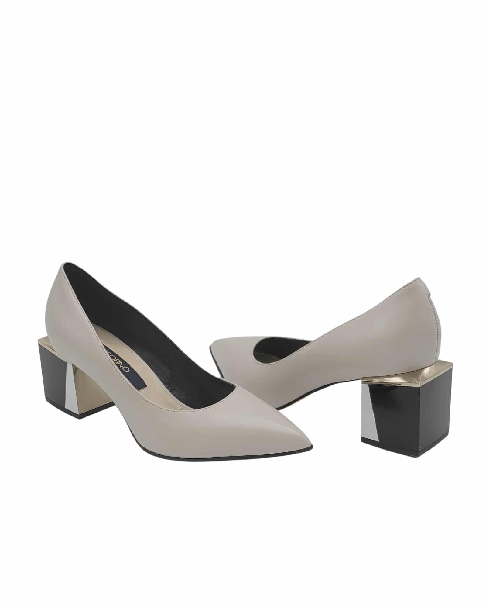 Pantofi office cu toc modern Saima Grey