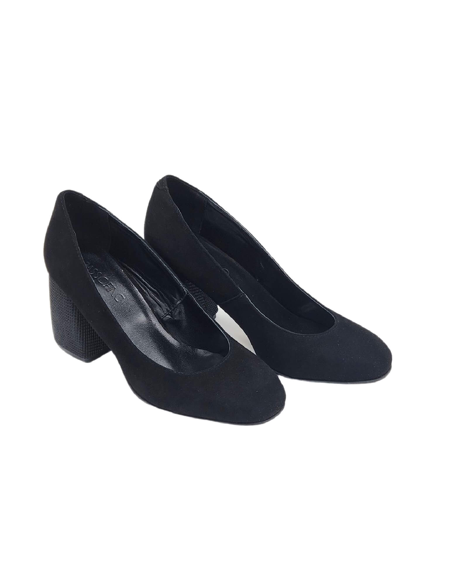 Pantofi office din piele intoarsa Ivana negru