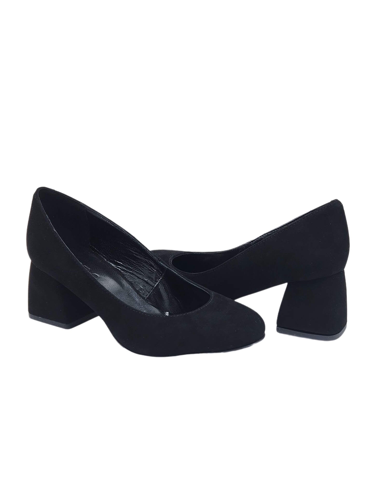 Pantofi office din piele intoarsa Wanda negru