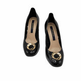 Pantofi office din piele lacuita Amira Black