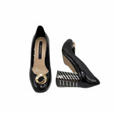 Pantofi office din piele lacuita Amira Black